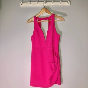 Hot pink formal mini dress